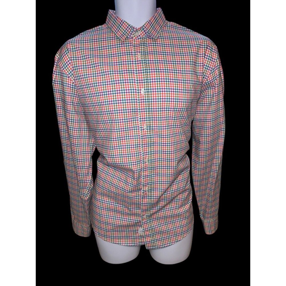 Frank & Eileen Paul Shirt Mens M Multi Plaid Long Sleeve Cotton Preppy Manager